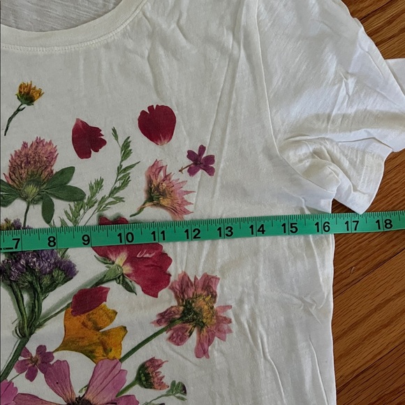 J. Crew White Tee with Vibrant Floral Design - Picture 6 of 9